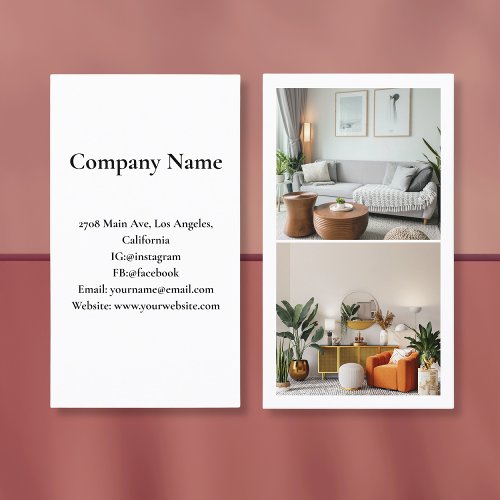 Modern Vacation Rental Custom Picture Business Card