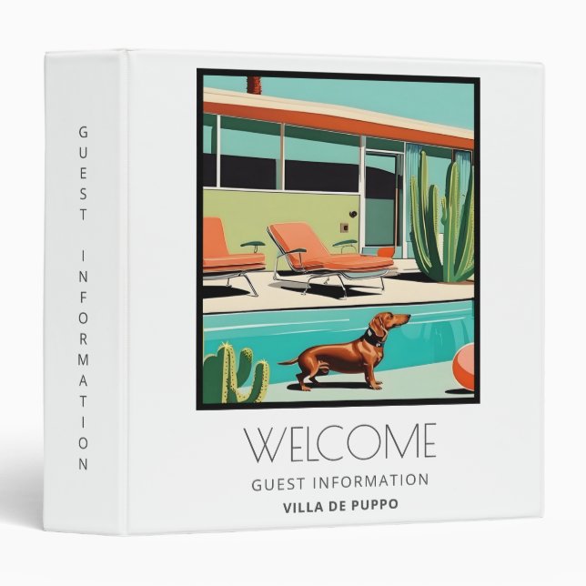 Modern Vacation Rental Guest Information 3 Ring Binder (Front/Spine)