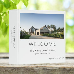 Modern Vacation Rental Guest Welcome Information 3 Ring Binder