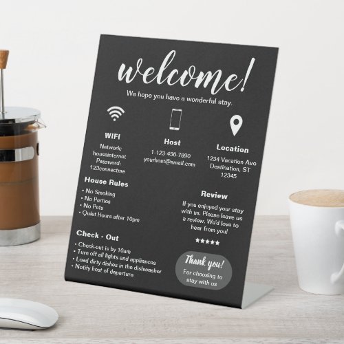 Modern Vacation Rental House Welcome Pedestal Sign