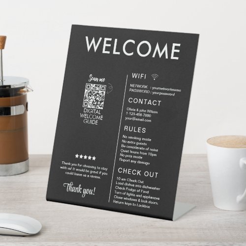 Modern Vacation Rental House Welcome Pedestal Sign