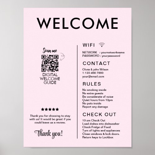 Modern Vacation Rental House Welcome Poster