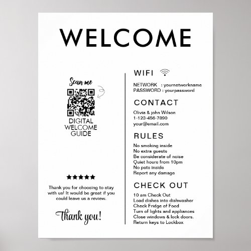 Modern Vacation Rental House Welcome Poster