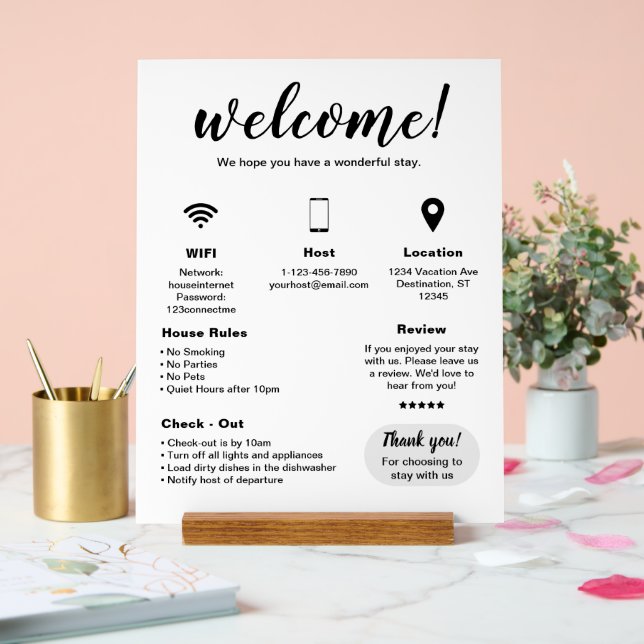 Modern Vacation Rental House Welcome Sign (Wedding)