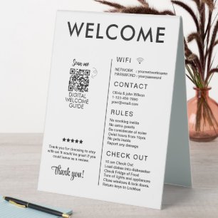 Modern Vacation Rental House Welcome Table Tent