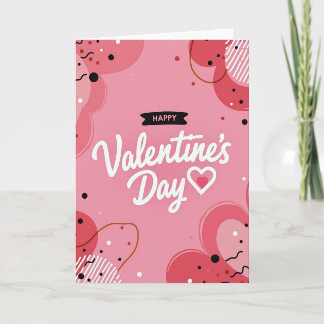 Modern Valentine Abstract Card (Front)