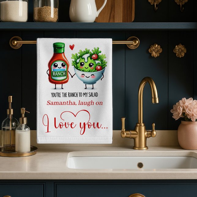 Modern Valentine Funny Food Kitchen Towel (Modern Valentine Funny Food Kitchen Towel)
