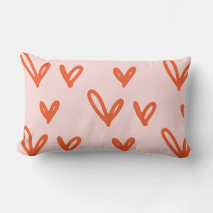 Modern Valentine’s Day Hearts Lumbar Pillow