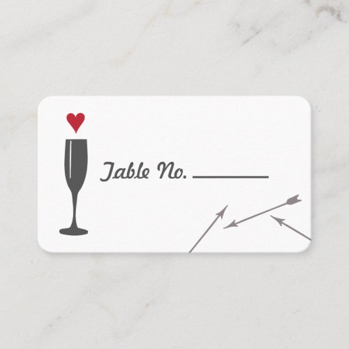 Modern Valentine Wedding Tablecard Place Card