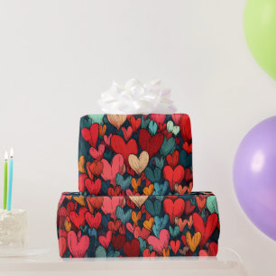 Modern Valentine Wrapping Paper– Abstract Colorful Paper