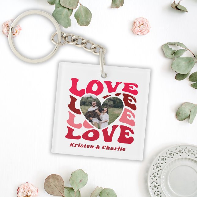 Modern Valentine's Day Custom Couple Photo Keychain (Modern Valentine's Day Custom Couple Photo Keychain
)