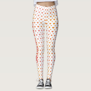 Modern Valentine's Day Cute Colorful Heart Pattern Leggings
