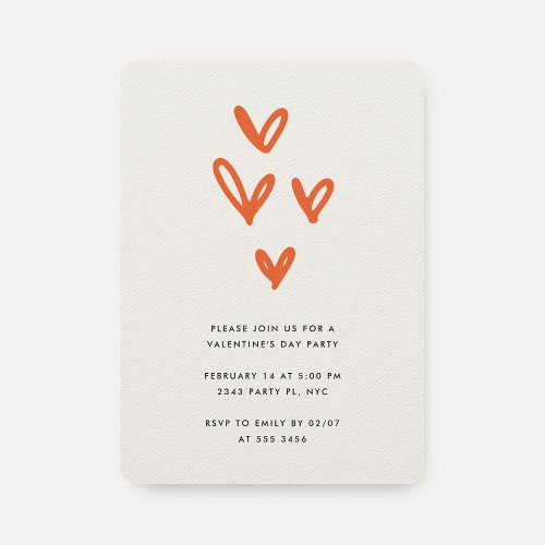 Modern Valentines Day Invitation with Hearts