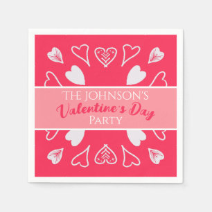 Modern Valentine's Day Party Pink Napkins