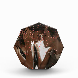 Modern Valentine's Day personalised couple photo Acrylic Award