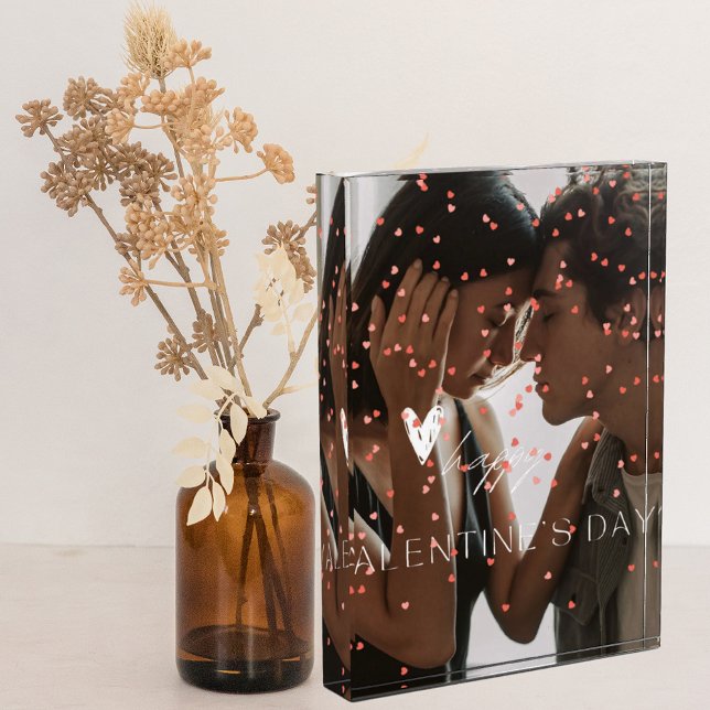 Modern Valentine's Day personalised couple photo  Acrylic Award (Creator Uploaded)