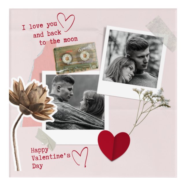 Modern Valentines Day Personalised Couple Photo  Acrylic Print (Front)