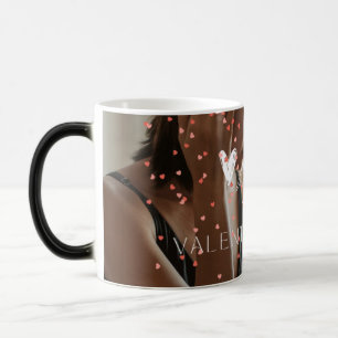 Modern Valentine's Day personalised couple photo Color Morph Mug
