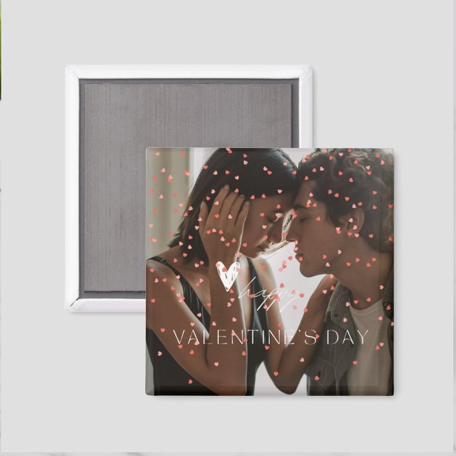Modern Valentine's Day personalised couple photo  Magnet (Creator Uploaded)