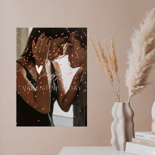 Modern Valentine's Day personalised couple photo Print