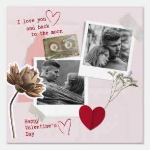 Modern Valentines Day Personalised Couple Photo  Sign