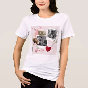 Modern Valentines Day Personalised Couple Photo Tri-Blend Shirt