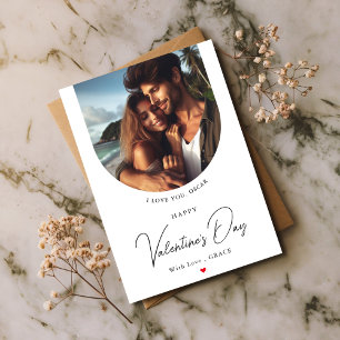 Modern Valentine's Day Photo Card For Husband