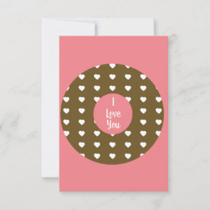 Modern Valentines Hearts Donut Chocolate Brown Card