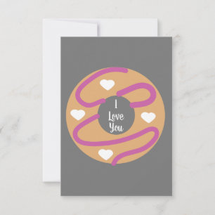 Modern Valentines Hearts Donut Frosting Card