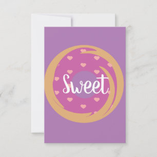 Modern Valentines Hearts Donut Frosting Pink Card