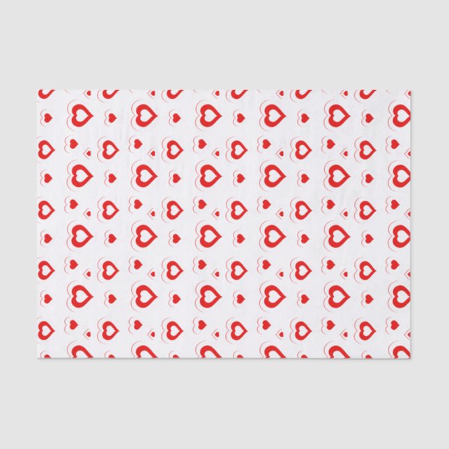 Modern Valentines Hearts Pattern Tissue Paper (Front)