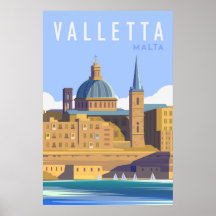 Art Deco Travel Posters Lovely Vintage Retro Holiday Valletta Malta