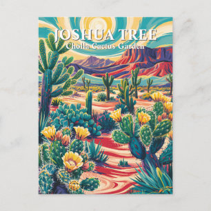 Modern Van Gogh Joshua Tree Cholla Cactus Garden Postcard