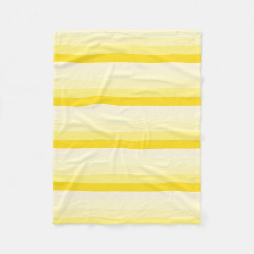 Modern Vanilla Yellow White Stripes Stylish Fleece Blanket