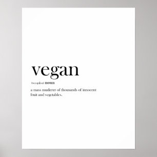 Modern Vegan funny definition typography Poster