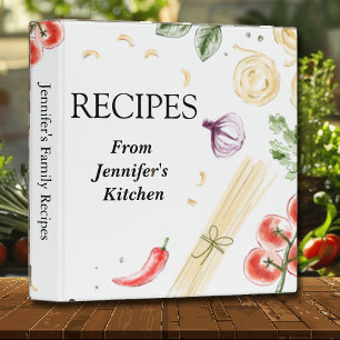 Modern Vegetable Recipe Cookbook 3 Ring Binder