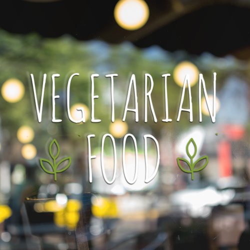 Modern vegetarian Food Healthy Food  Eco Green Window Cling