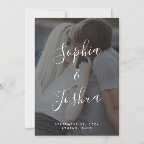 Modern Vellum Look Photo Save the Date Card