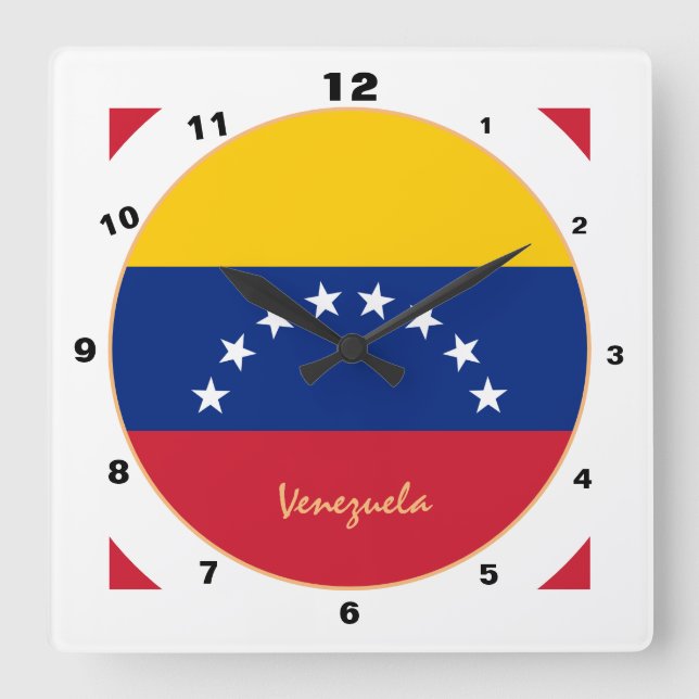 Modern Venezuela Flag, Venezuela Home / design Square Wall Clock (Front)