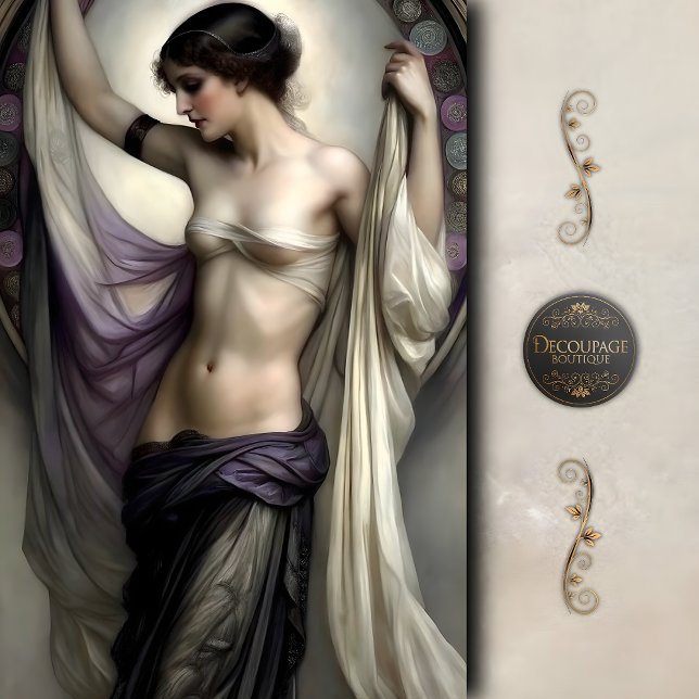 Modern Venus Decoupage Tissue Paper (Lilac Shadow Goddess Draped Decoupage Tissue Paper)