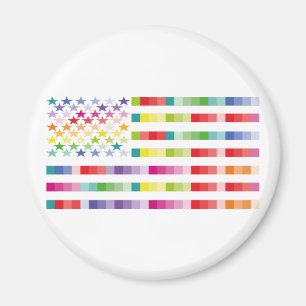 MODERN VERSION MULTICOLOR USA/USA FLAG BY MASANSE MAGNET