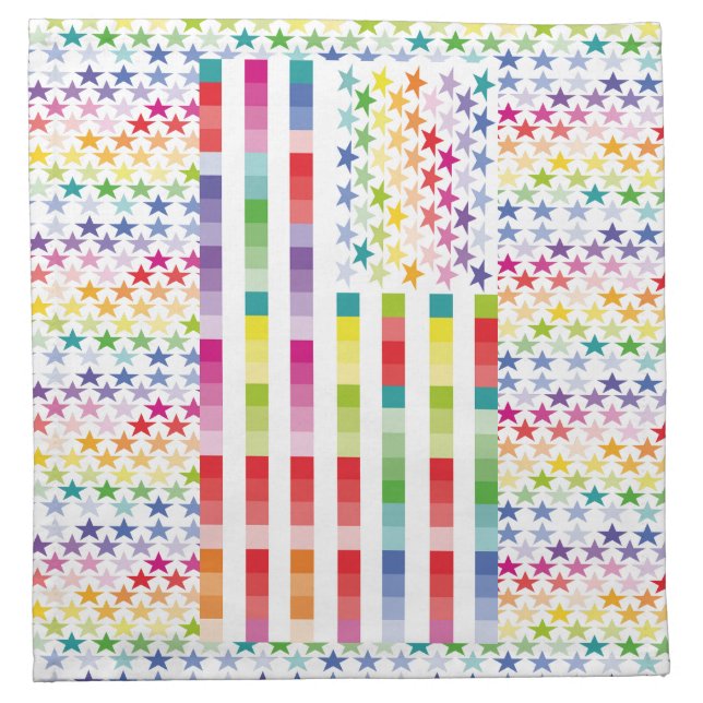 MODERN VERSION MULTICOLOR USA/USA FLAG MASANSER CLOTH NAPKIN (Front)