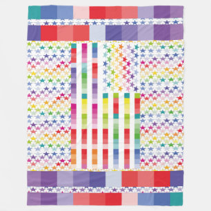 MODERN VERSION MULTICOLOR USA/USA FLAG MASANSER FLEECE BLANKET