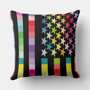 MODERN VERSION MULTICOLOR USA/USA FLAG MASANSER THROW PILLOW