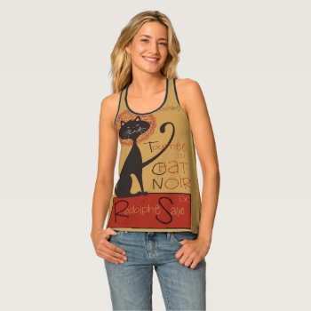 Modern Version Of Le Chat Noir Black Cat Tank Top by Ricaso_Graphics at Zazzle