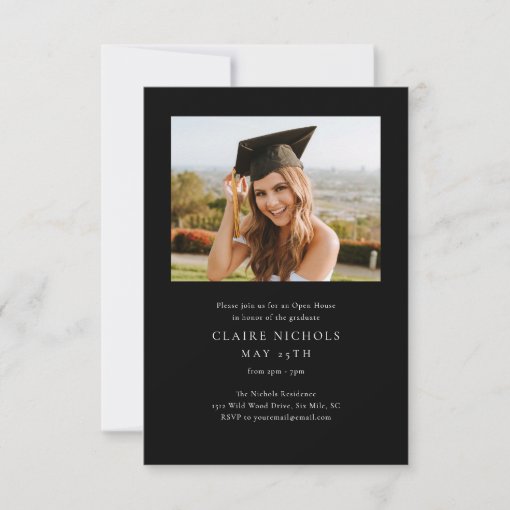 Modern Vertical 4 Photo Collage Graduation Invitation | Zazzle