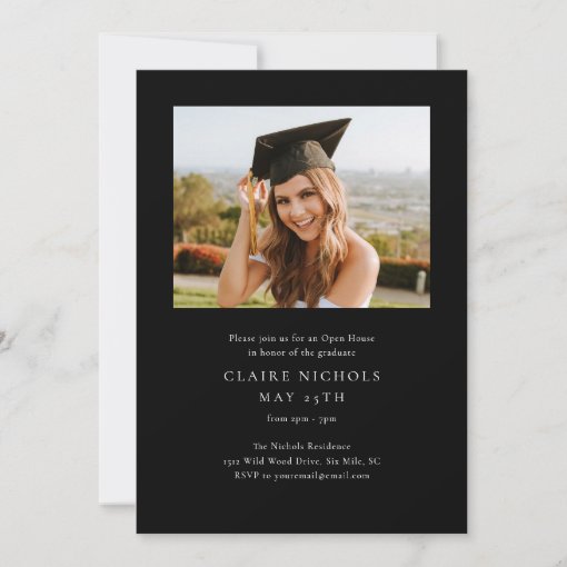 Modern Vertical 4 Photo Collage Graduation Invitation | Zazzle
