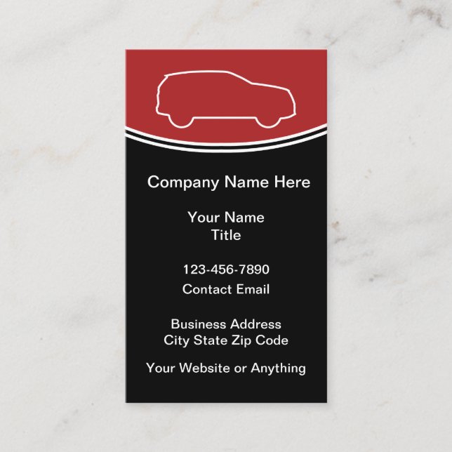 Modern Vertical Automotive Business Cards (Front)
