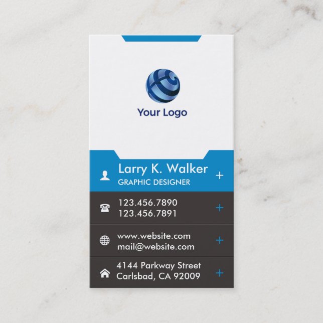 Modern Vertical Business Card (Front)