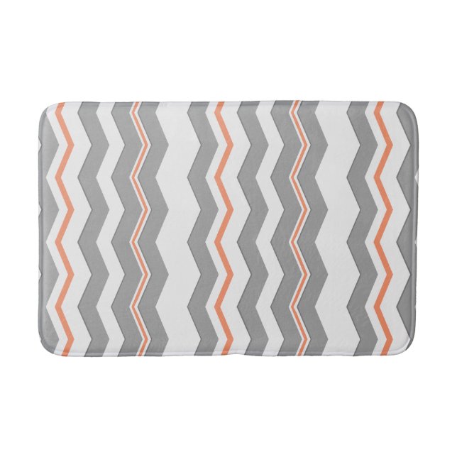 Modern Vertical Chevron with any Color Bath Mat (Front)